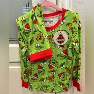 Kids Green Grinch Bamboo 2-piece Pajama Set